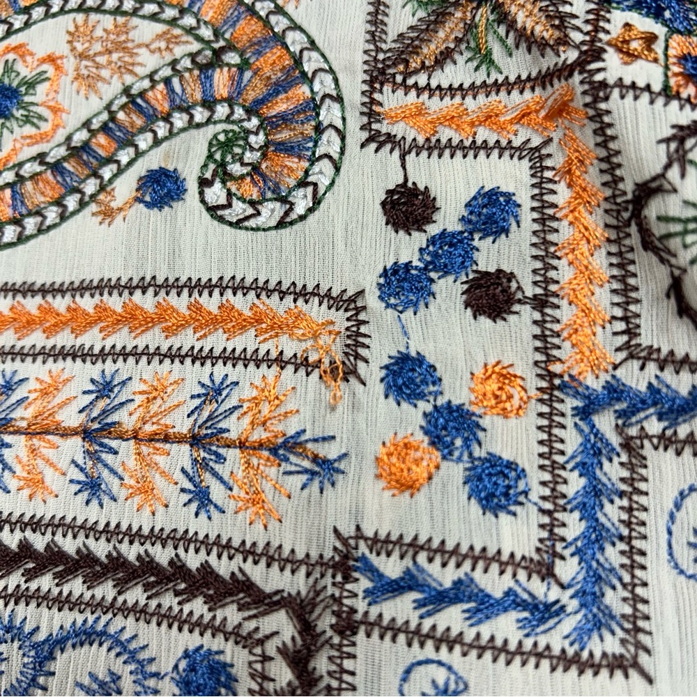 John Mark Embroidered Patchwork Block Open Front … - image 7